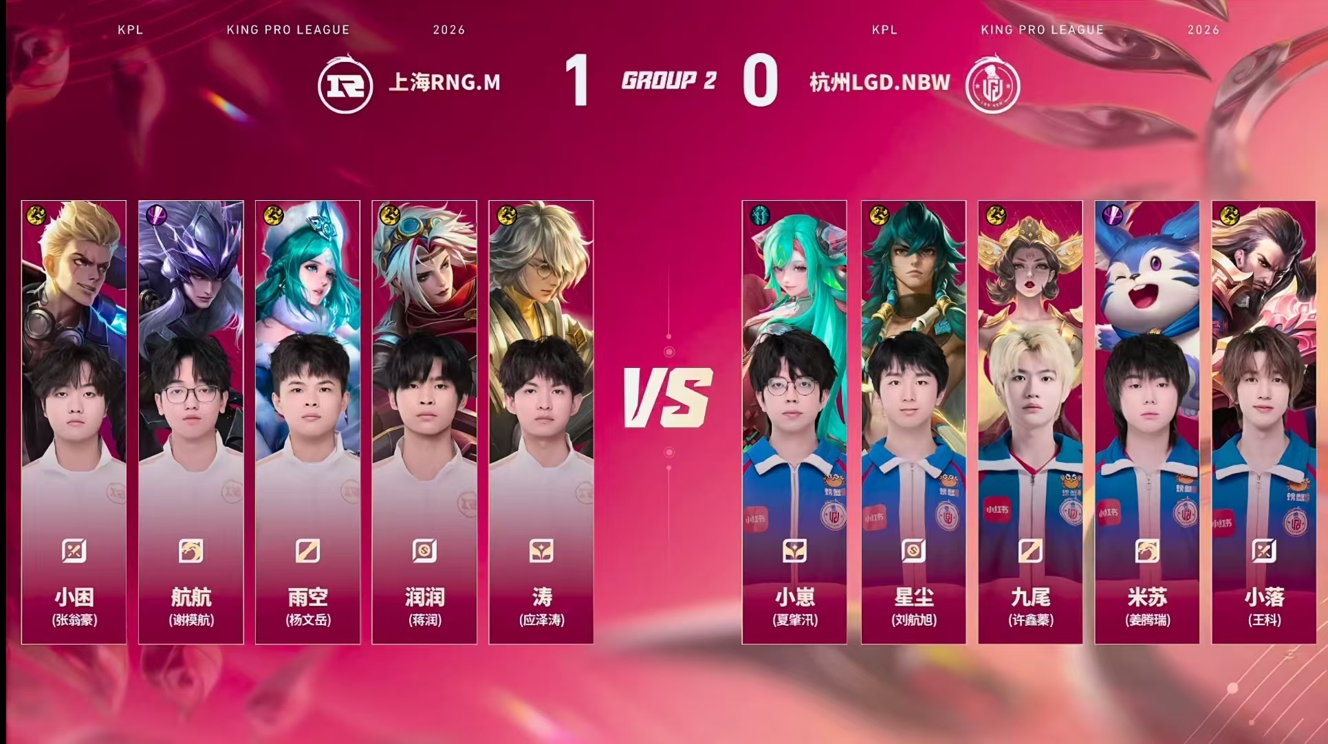 LGDNBW对战RNGM【2026KPL夏季赛 常规赛第一轮】上海RNG.M v