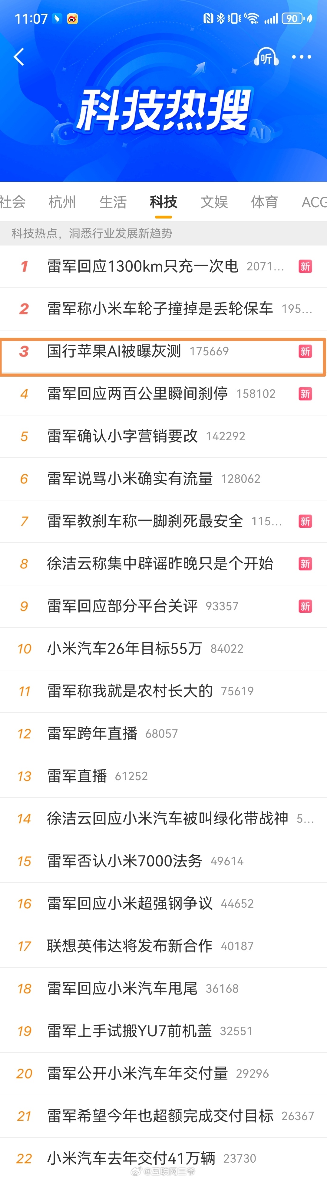 国行苹果AI被曝灰测很牛啊，目前Top22都被雷总和小米牢牢卡住了，国行苹果AI