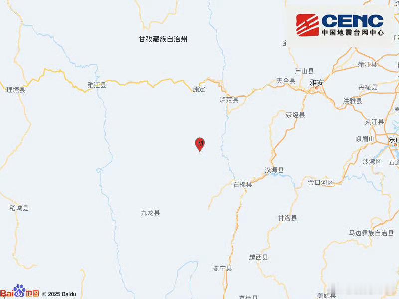 地震快讯中国地震台网正式测定：02月08日14时06分在四川甘孜州泸定县（北纬2