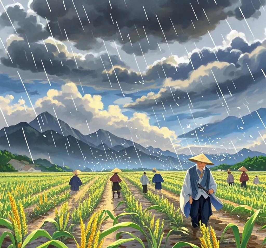 《五色露赋》
 
国有嘉征，天降零雨。非霖雨以毁田，乃呈祥而沃土。沾濡适度，遂成