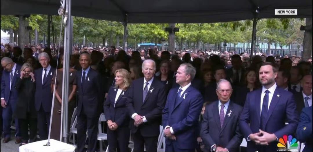 纽约纪念9/11二十五周年的活动
克林顿，布什，奥巴马，拜登等前总统应邀参加，现