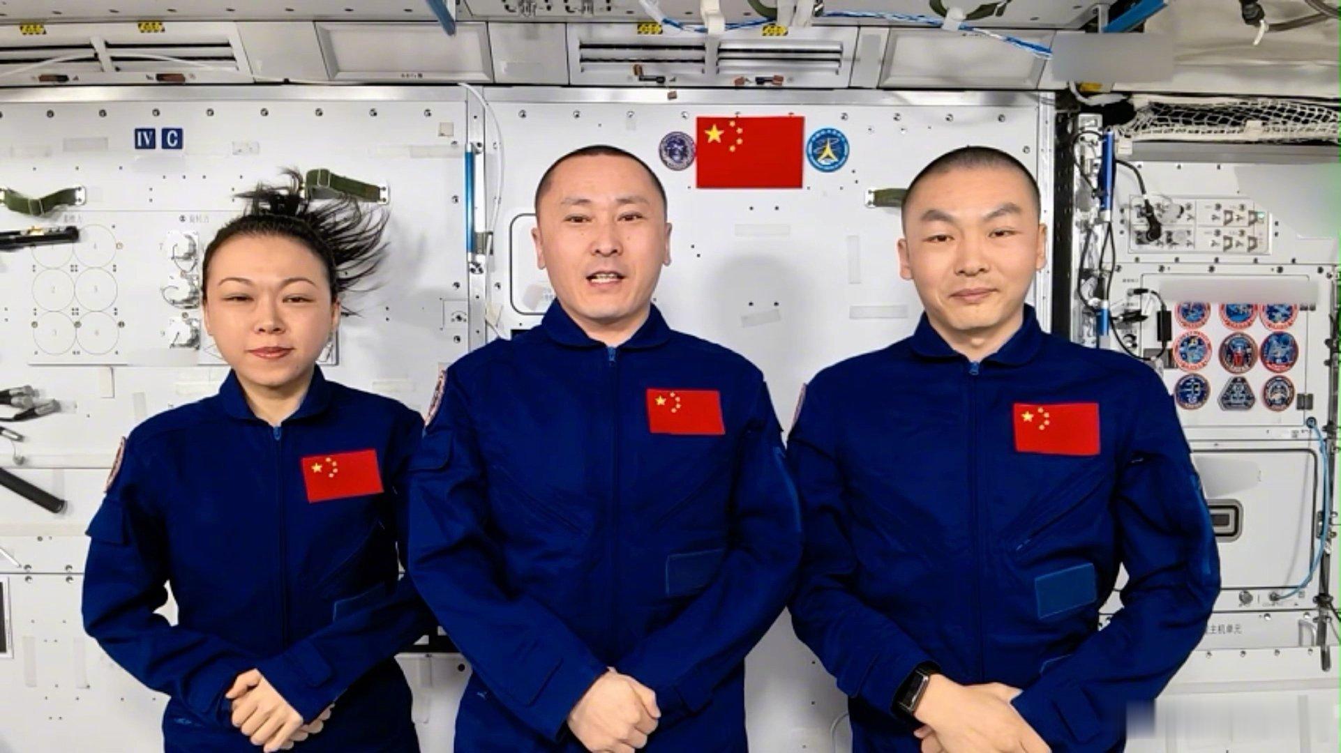 神23乘组从天宫送上中秋祝福 9月25日，正在中国空间站执行任务的神舟二十三号航
