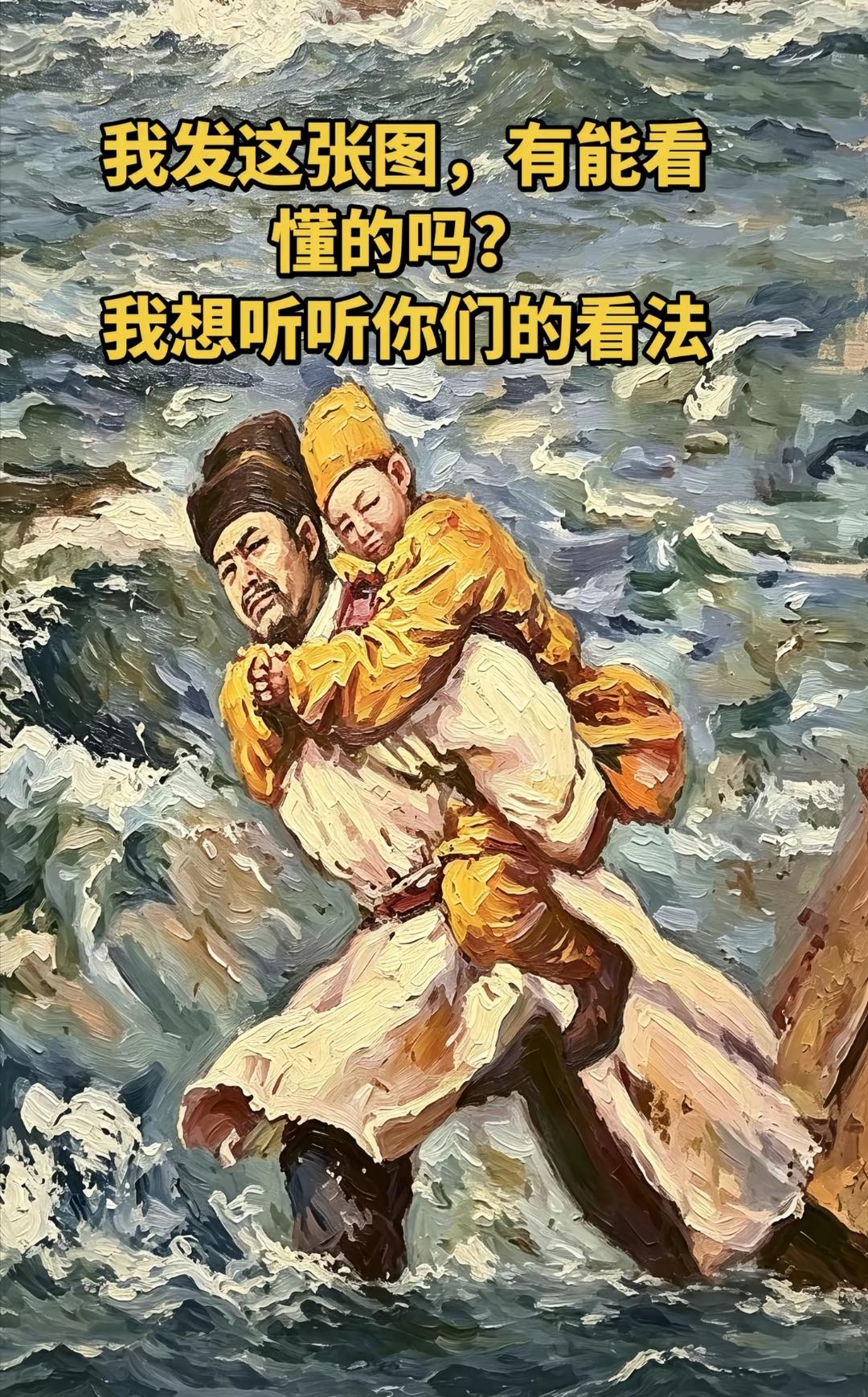 海浪拍岸，父子情深。这个图很经典，很面熟，讲述了什么内容？哪一课[作揖]谁还记得