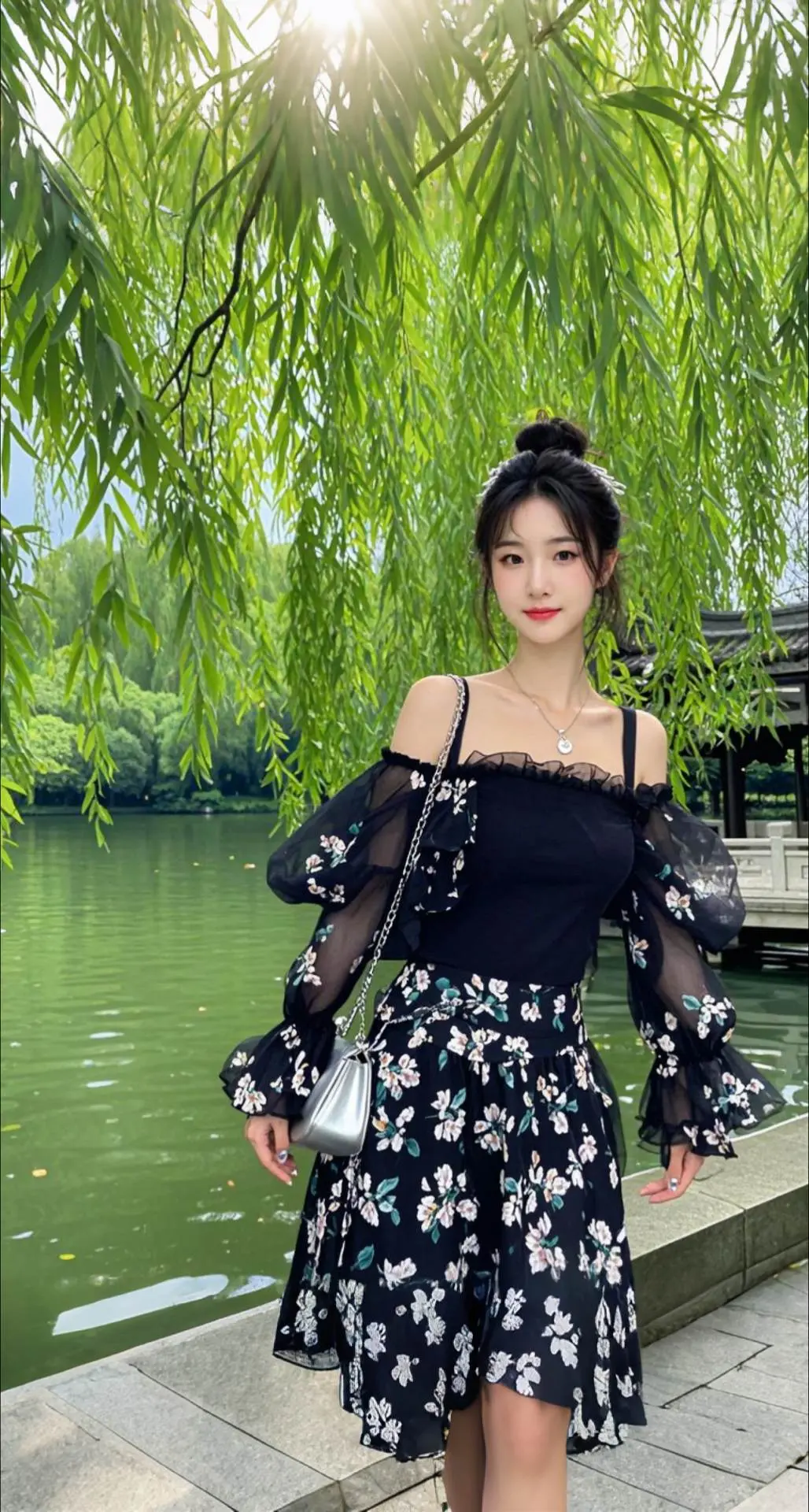 AI扩图 AI西湖御姐风情