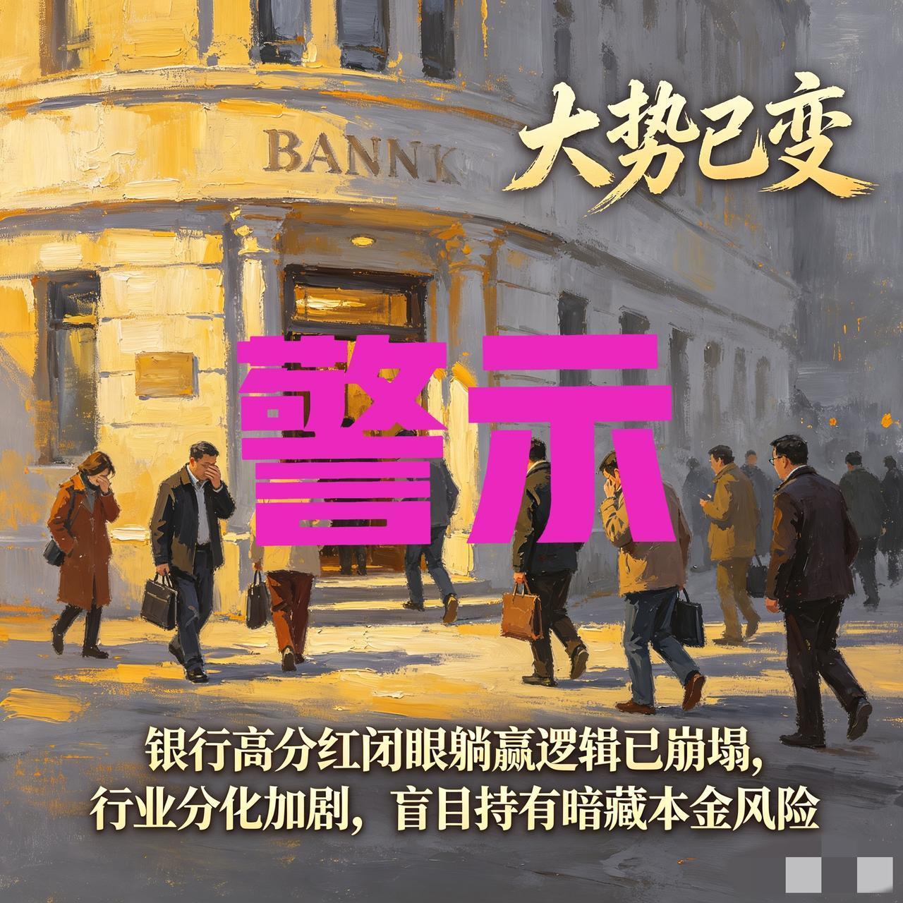 大势已变｜银行高分红闭眼躺赢逻辑已崩塌，行业分化加剧，盲目持有暗藏本金风险
 