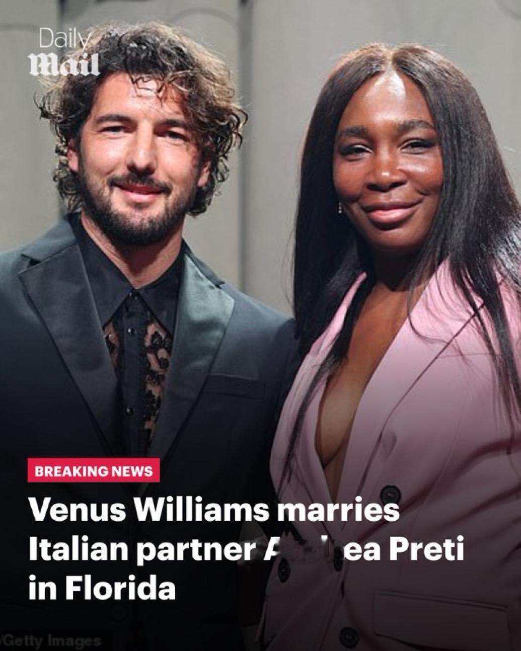 美国网球传奇人物大威廉姆斯Venus Williams和演员、制片人和模特And