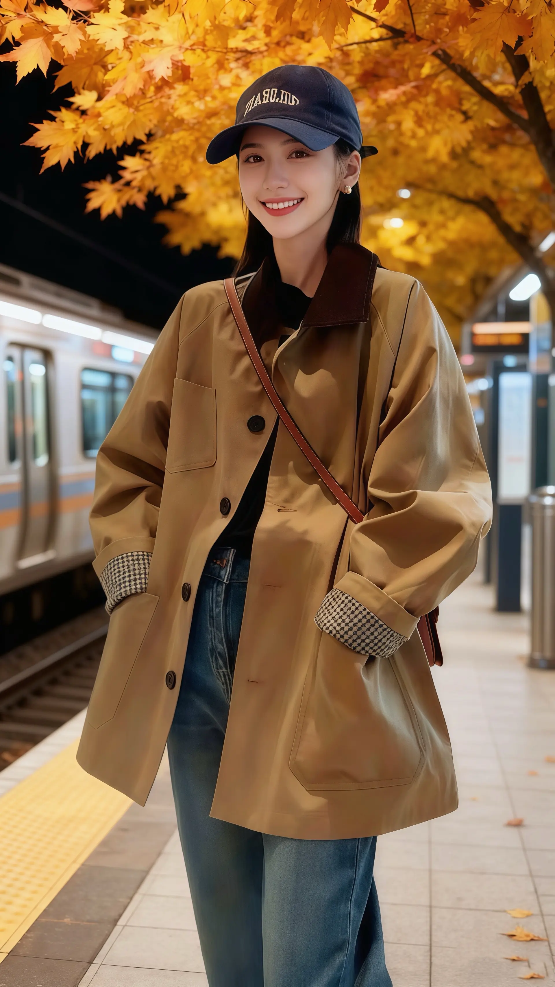 《秋夜月台的等待》城市的秋夜，晚风带着枫叶的气息掠过地铁月台。林薇靠着...