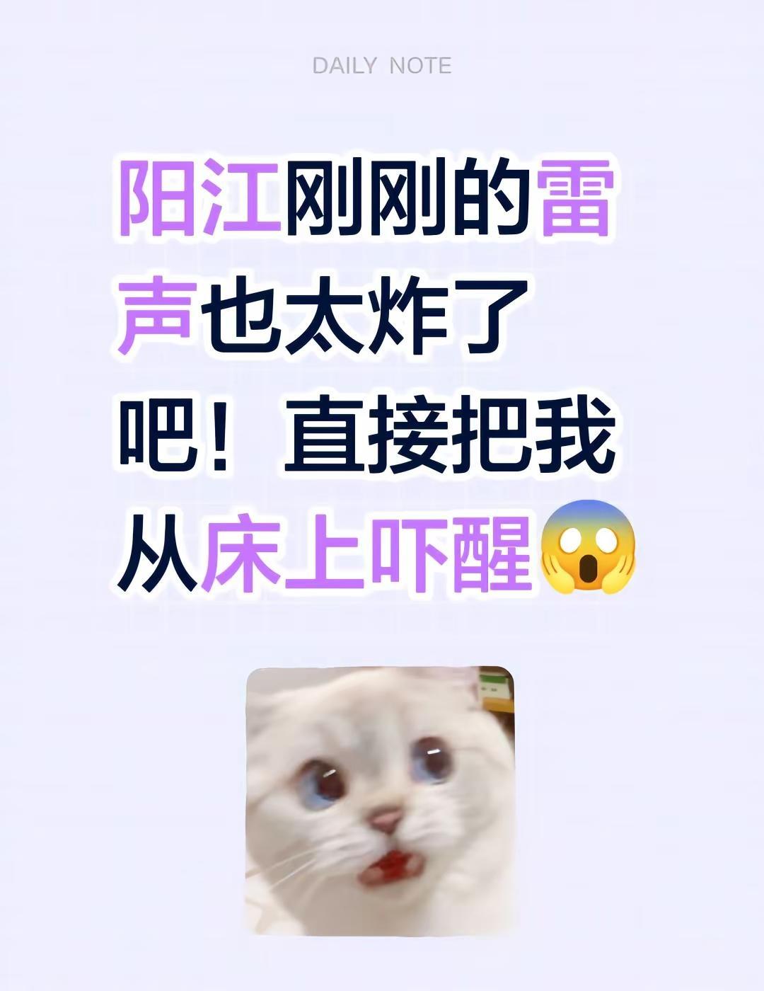 阳江刚刚的雷声也太炸了吧！直接把我从床上吓醒😱雷暴天气