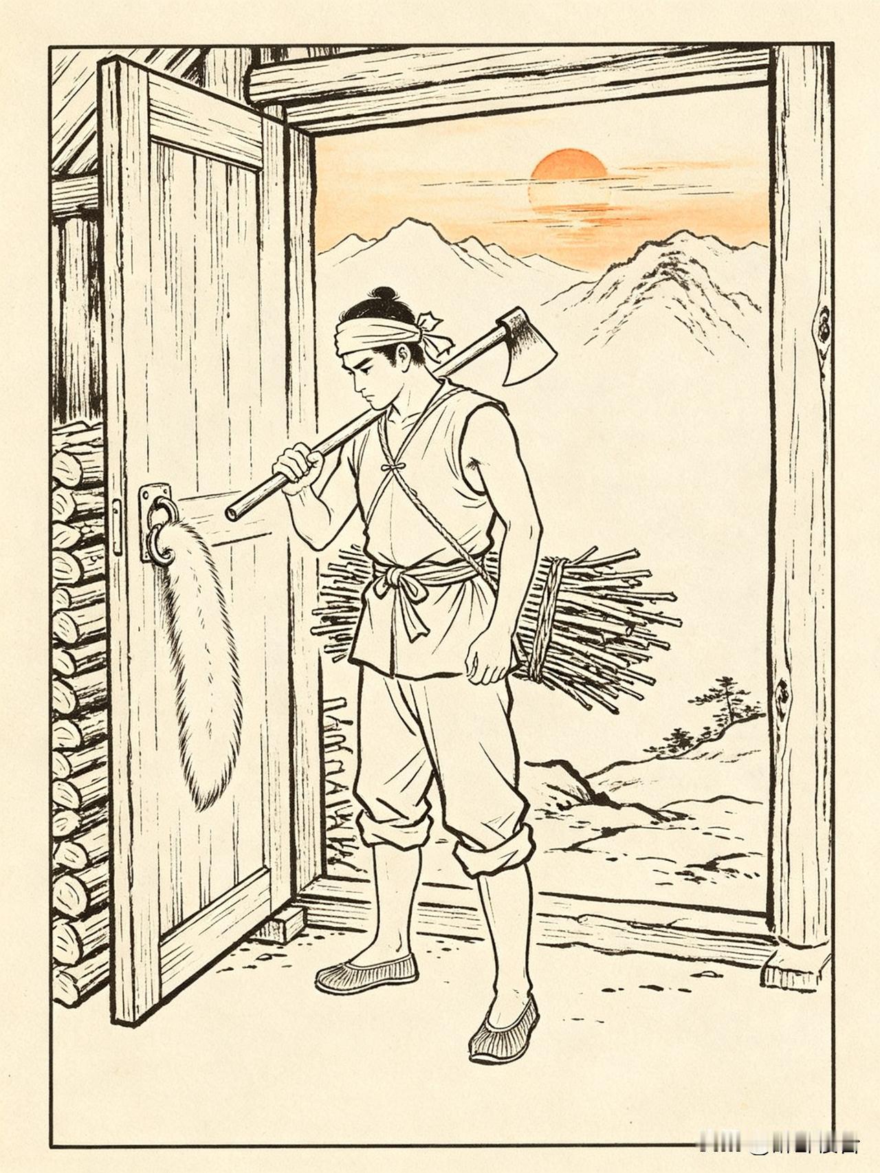 狐夜叩门
上篇说到，西山下的村子靠白狐护着，夜不闭户；陈阿敢照旧打他的柴。
太平