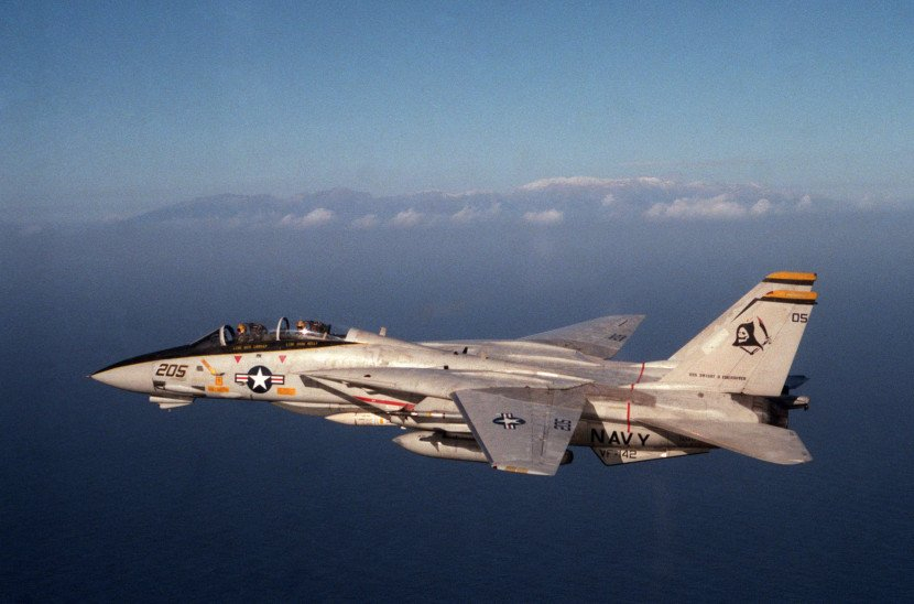 猫宁。VF-142“Ghostriders”中队旗下F-14大猫每天认识一件兵器