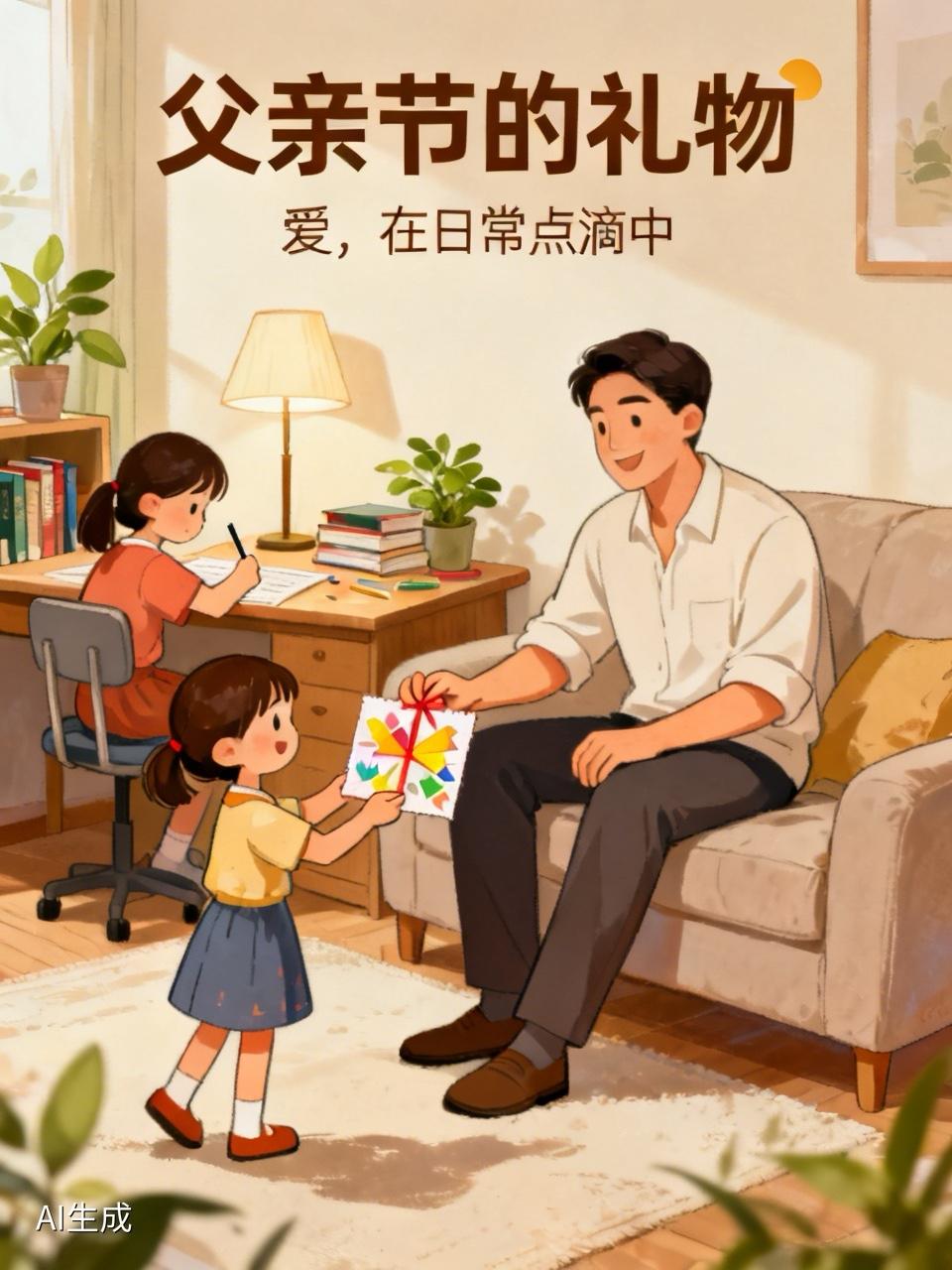 看了一个网友写的微头条，说他在父亲节终于收到了女儿的礼物，无论贵贱，终于有了心意