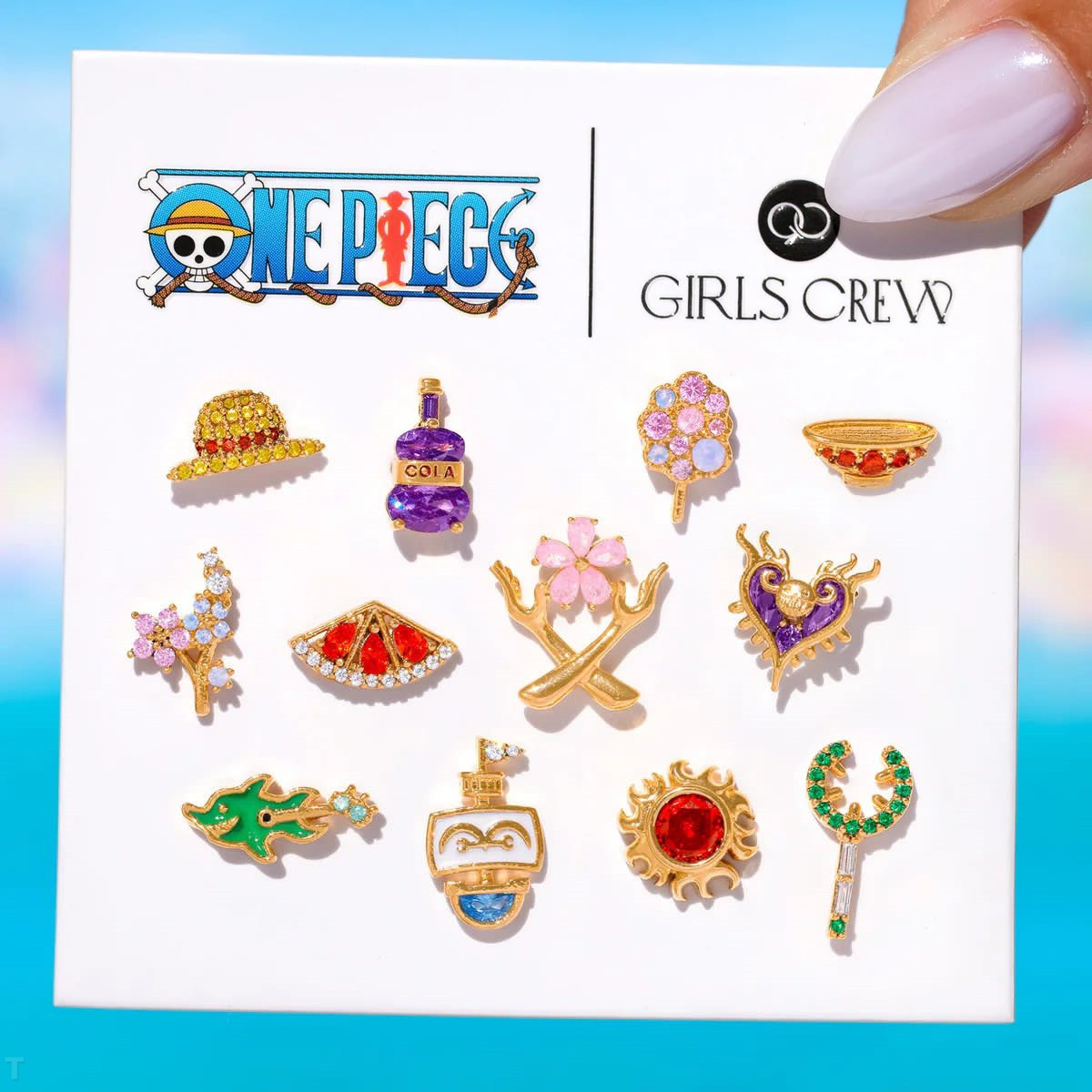 海贼王周边 海贼王×Girls Crew推出草帽一伙等角色耳钉周边商品。海贼王航
