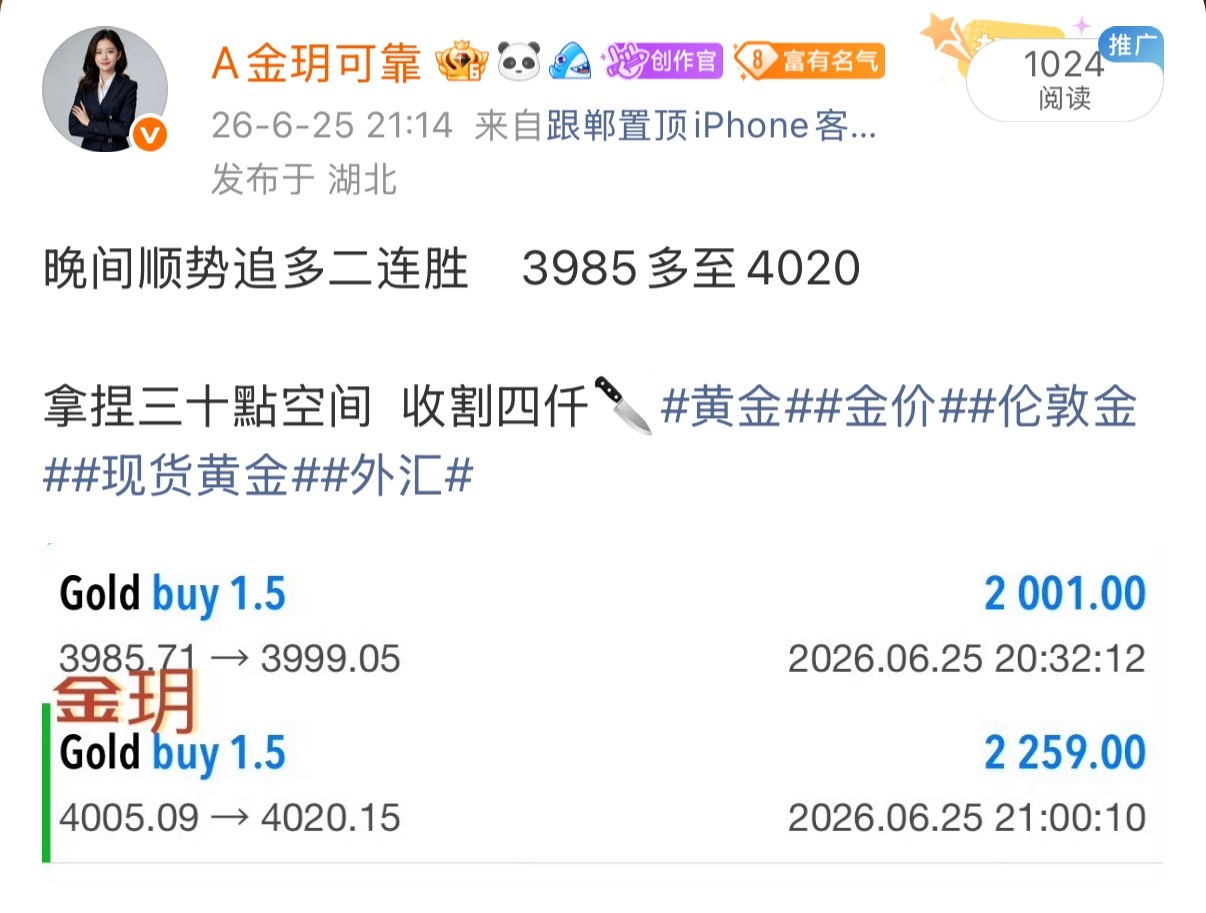 本周四部分复盘  依旧收割百點空间 再接再励黄金金价现货黄金伦敦金