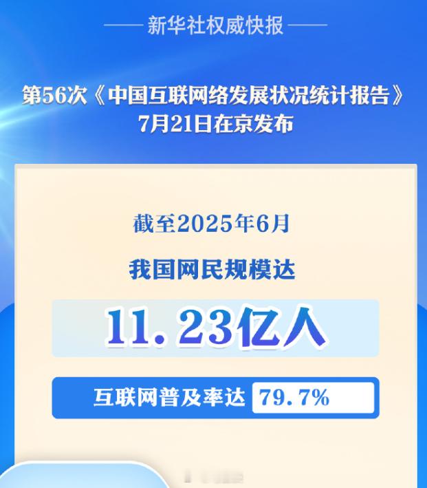 我国网民规模达11.23亿人 总人口14亿，网民11.23亿，正面看互联网普及率