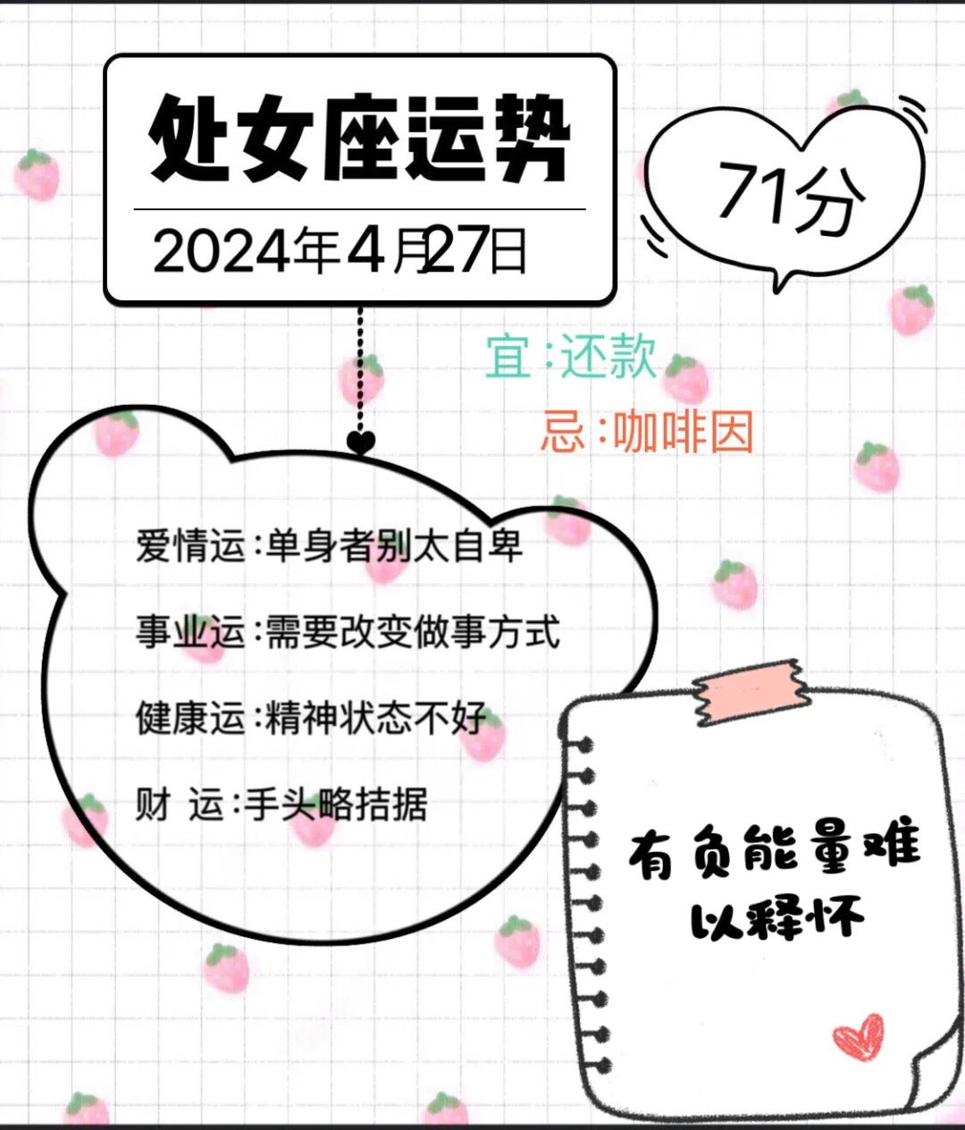 处女座2024年4月27日运势