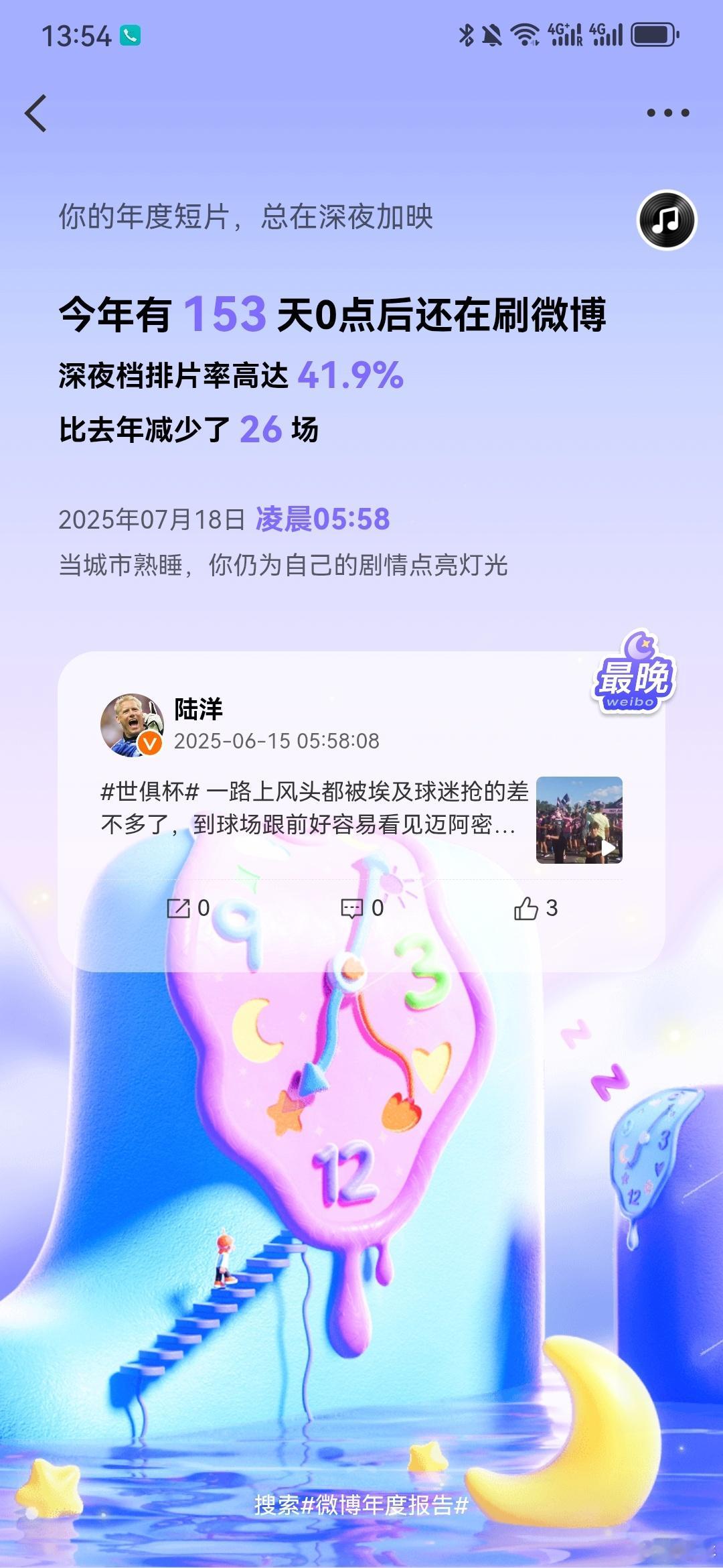 看了看微博个人年度盘点被雷了，看来系统对海外发博的时差是真没概念，行吧明年还会发