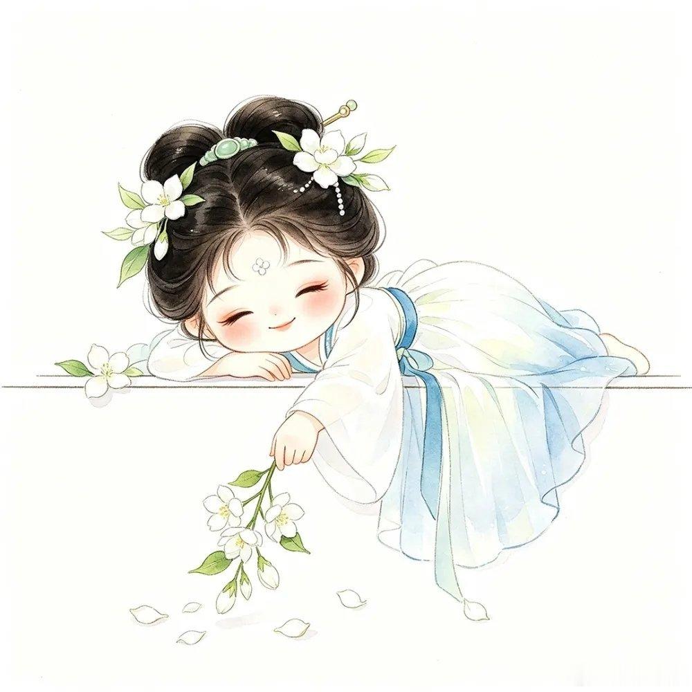 水墨轻晕十二花神Q版头像～ 超萌！ 