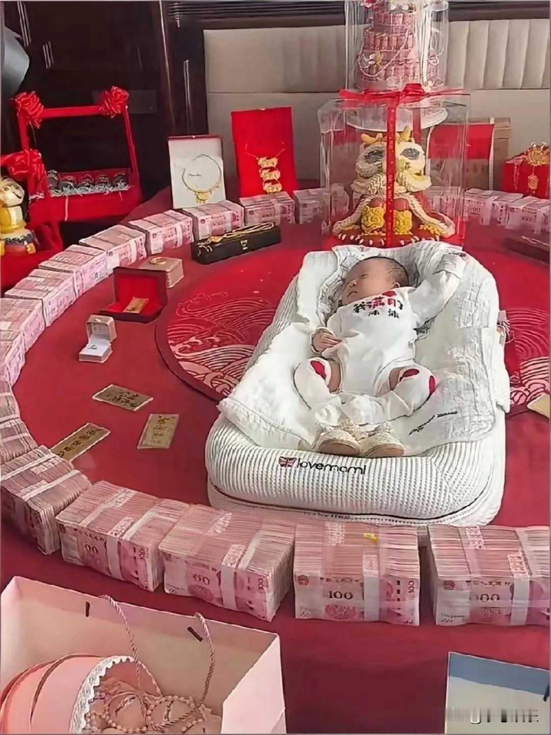 庆祝满月宝宝，“沐沐”珍贵时刻，
这就是有钱的办的满月，一般人想都不敢想，不用说