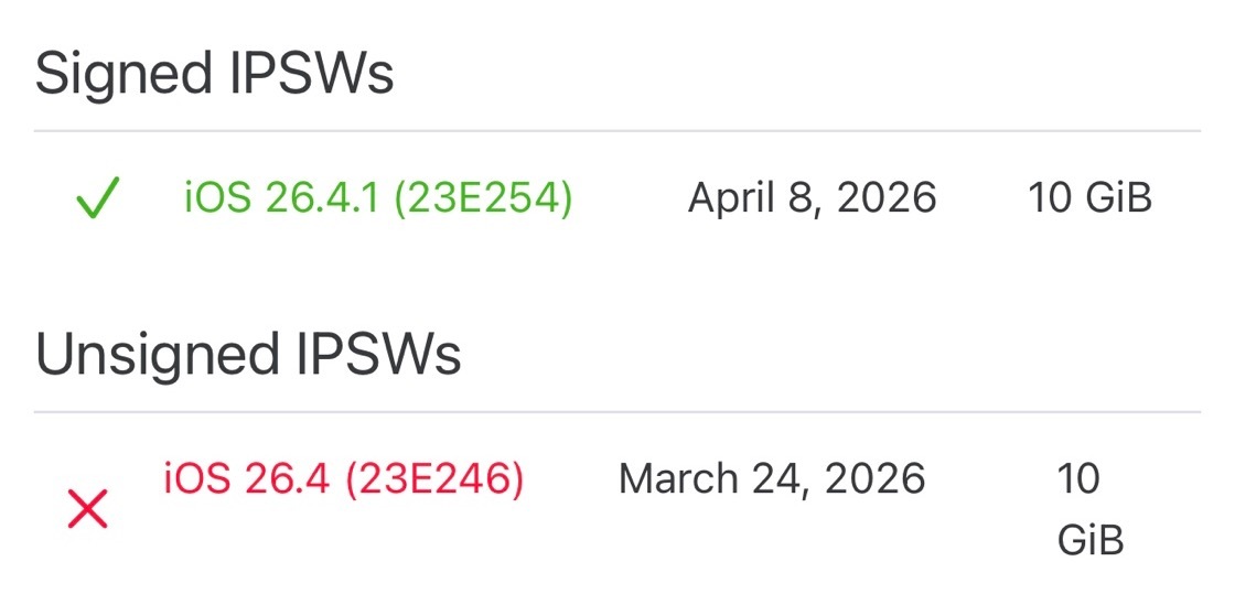今天，苹果关闭了iOS 26.4 正式版验证通道，这就意味着升级到iOS 26.