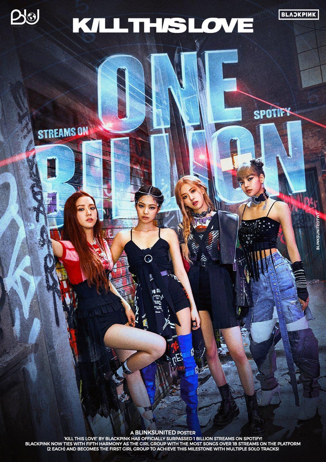 《Kill This Love》在Spotify平台的播放量现已突破10亿！ 