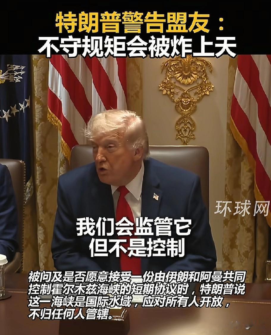 特朗普警告盟友“炸上天”：这逻辑，自己信吗？

特朗普一边说霍尔木兹海峡不归任何