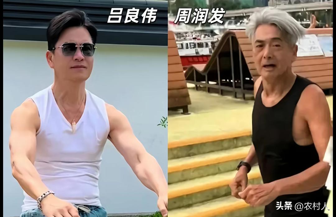 虽然吕良伟和周润是同龄人，但是看面相不像一辈人。一个像小伙子，一个像老大爷。也不