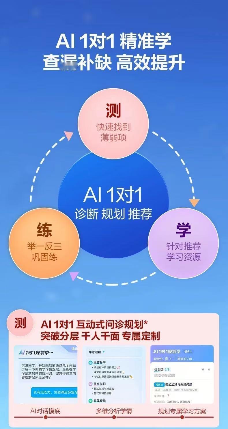 寒假马上要到了，孩子的学习就交给科大讯飞AI学习机吧！AI 1对1精准学，互动问