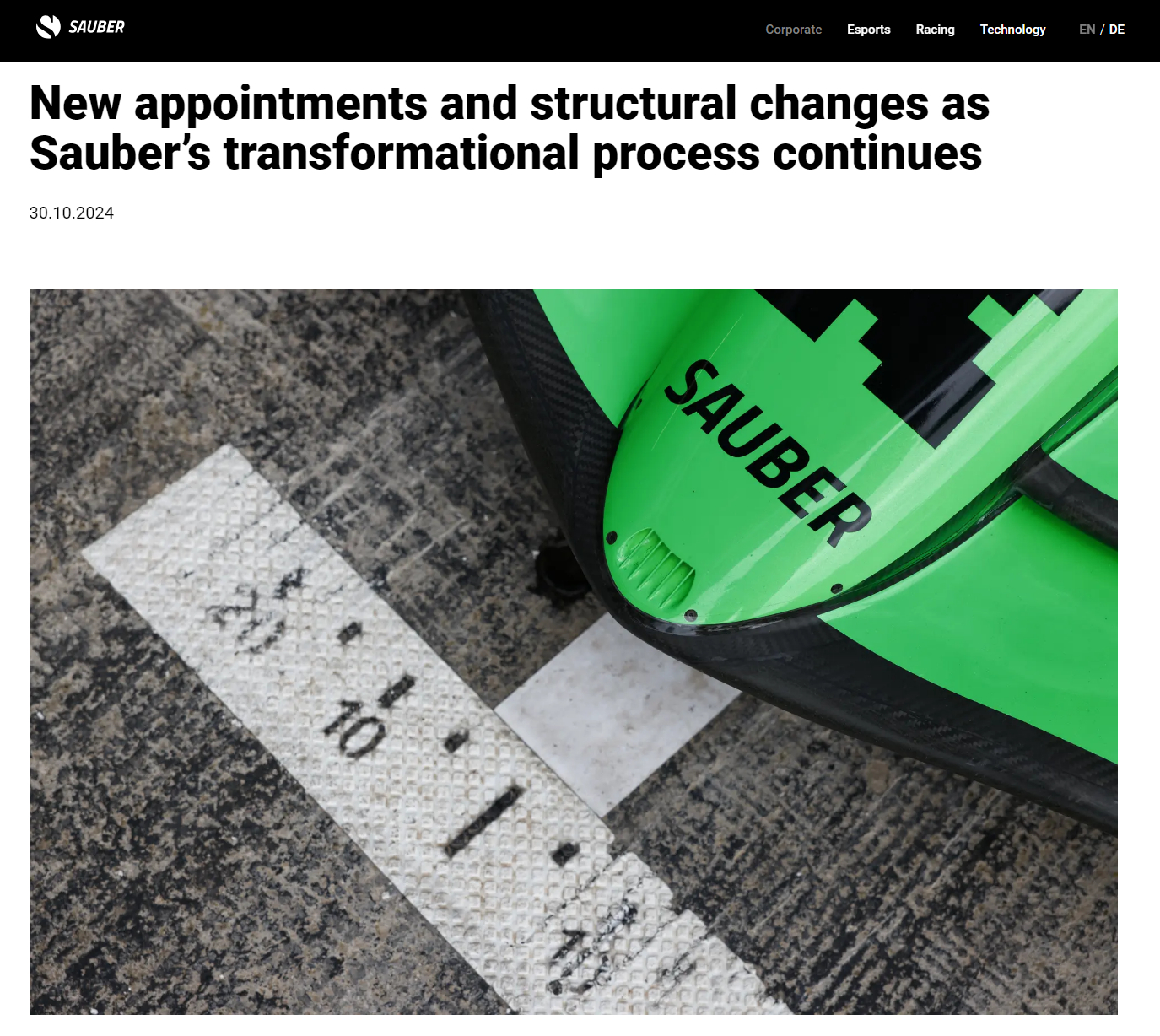 奥迪/索伯官方宣布，前法拉利策略师/体育总监伊格纳西奥-鲁埃达加盟车队，将担任体