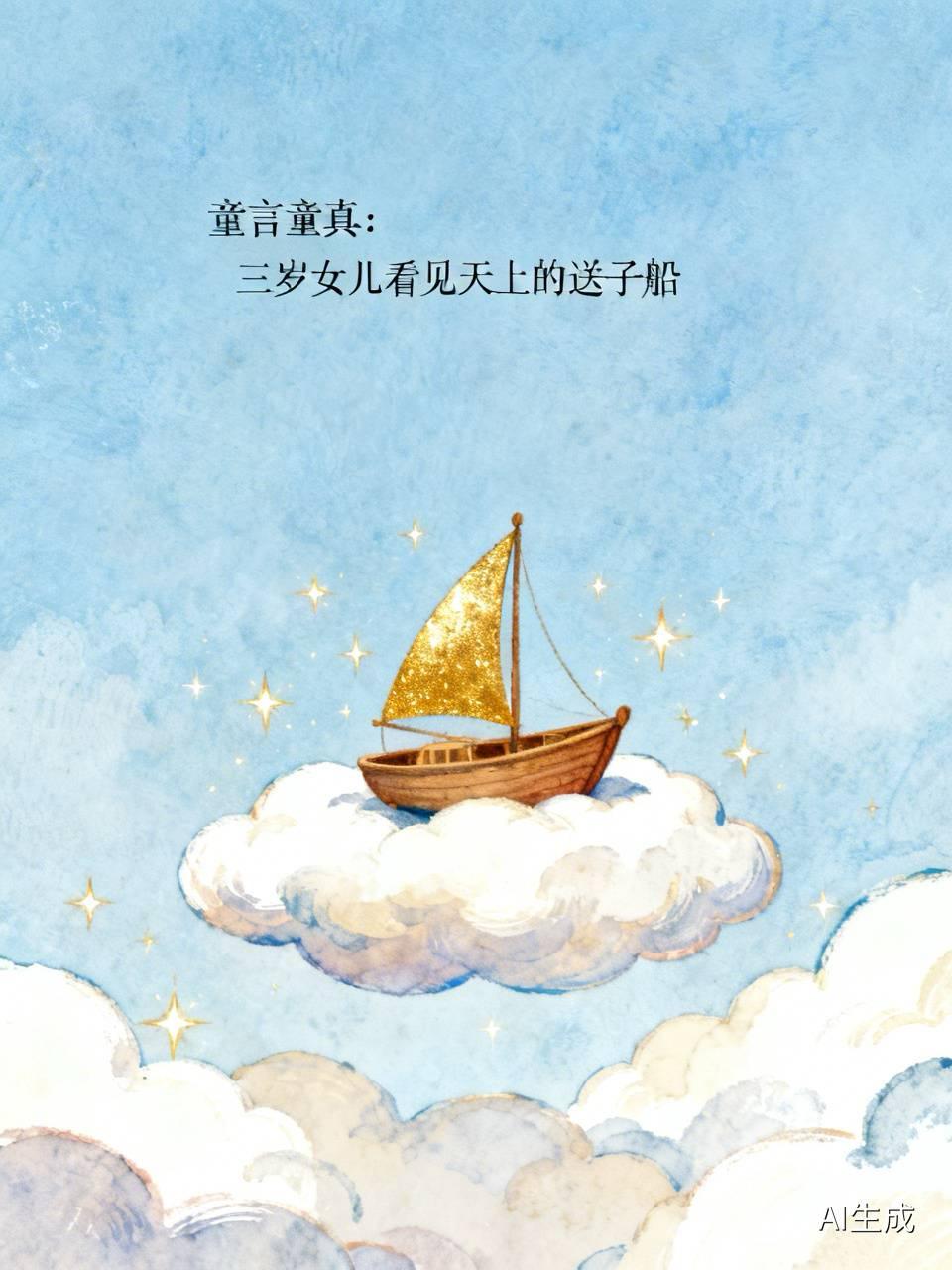 【童言童真：三岁女儿看见天上的送子船】
     一段“三岁女儿指着云层喊送子船