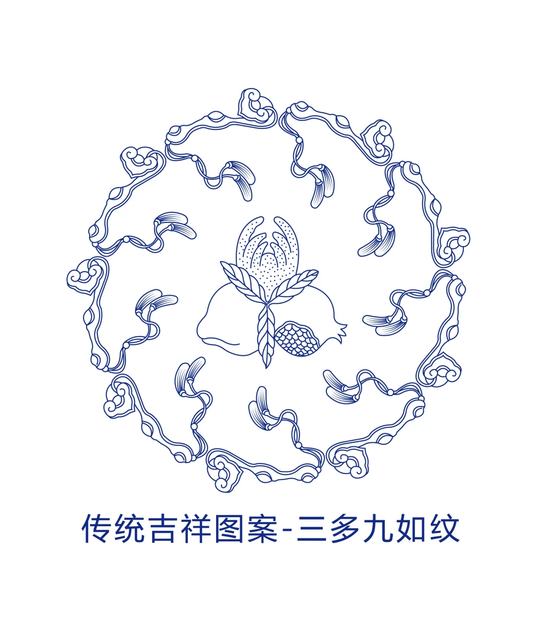 吉祥图案-三多九如纹
