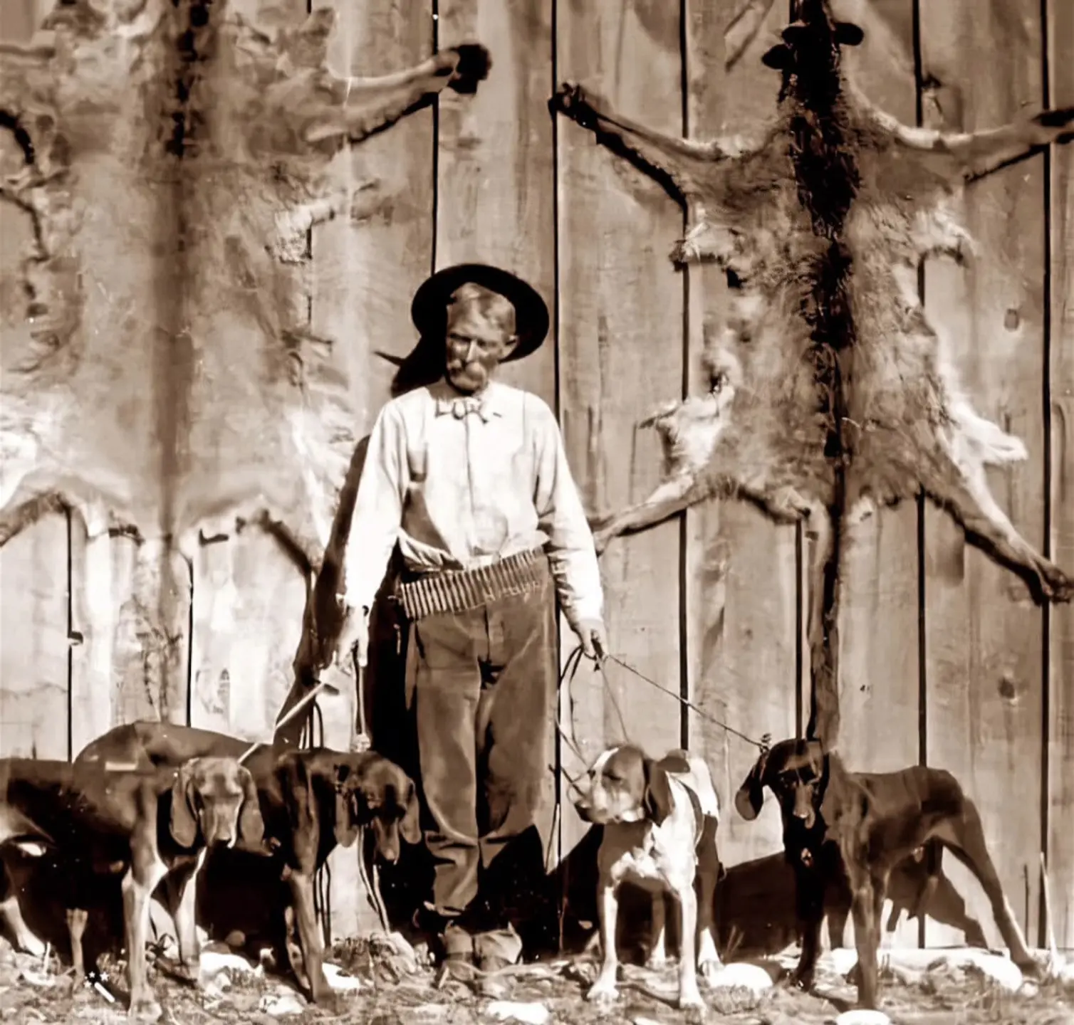 1907年 Jimmy owens 和他的猎犬。