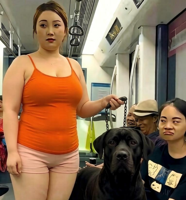 姑娘，我看你的眼神里充满了羡慕嫉妒恨，你就不怕美女让她的大黑狗咬你一口吗？[偷笑