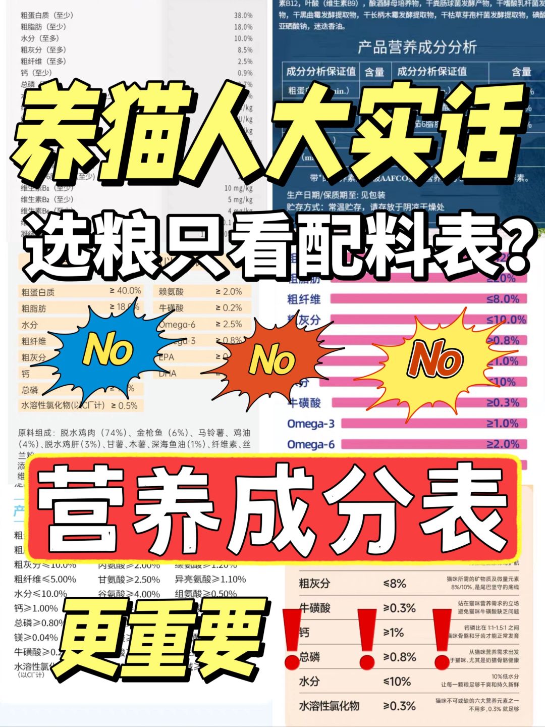 选粮只看配料表❓错❗营养成分表更重要‼️