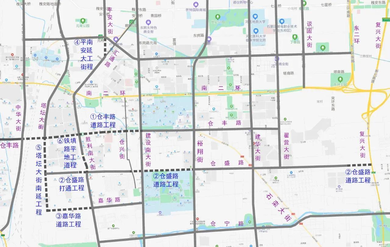 《市区南部区域路网完善工程方案》公示

涉及仓丰路、仓盛路、嘉华路、塔坛大街、平