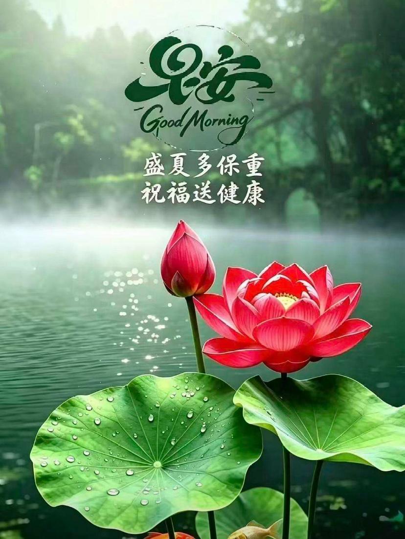 🌺2026./8月4日，清风拂盛夏，凉露迎初秋🌺

🌿☀️朝霞漫洒，荷风徐