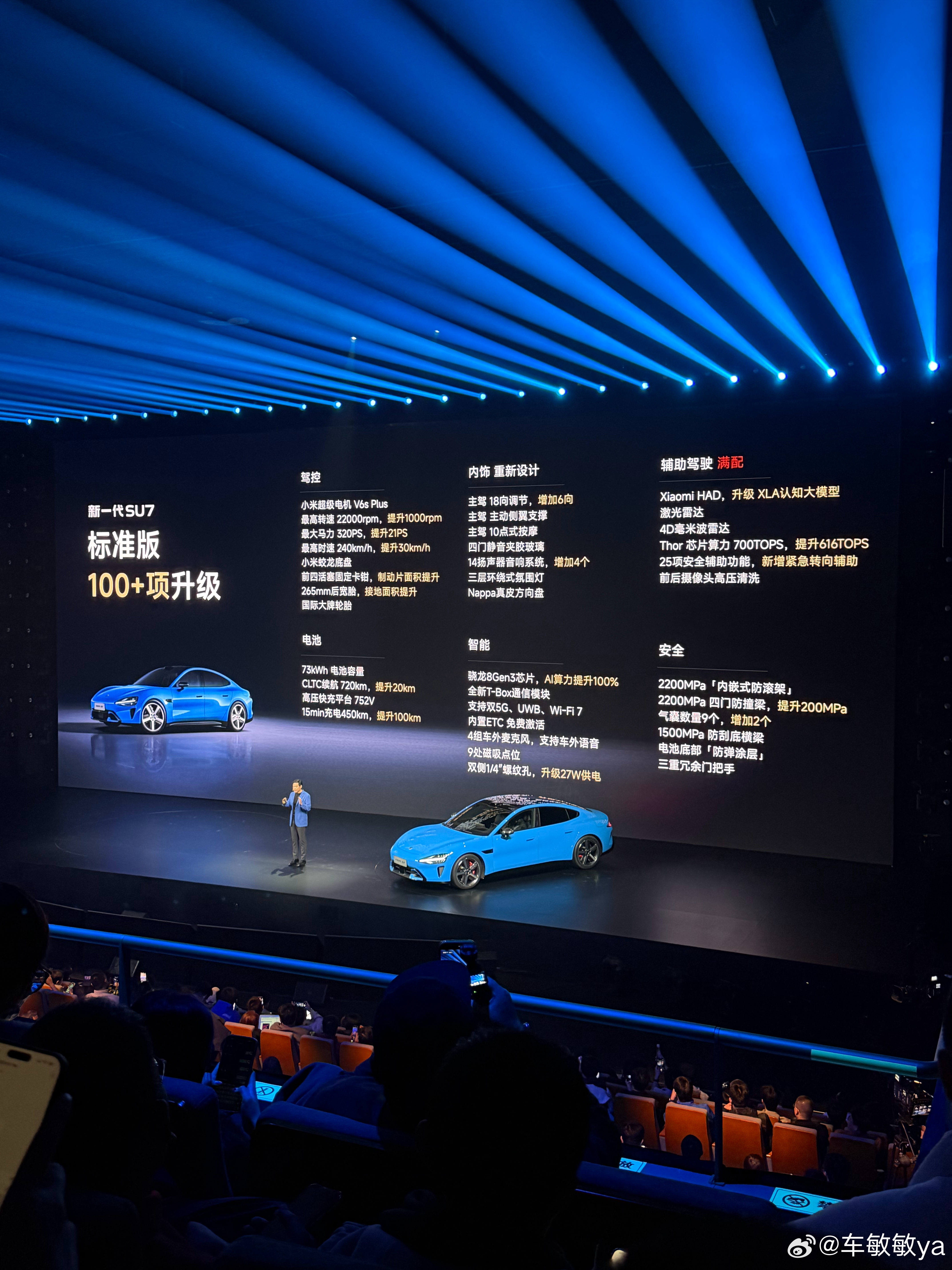 小米新SU7价格 来啦标准版 720km 21.99万；Pro版902km24.