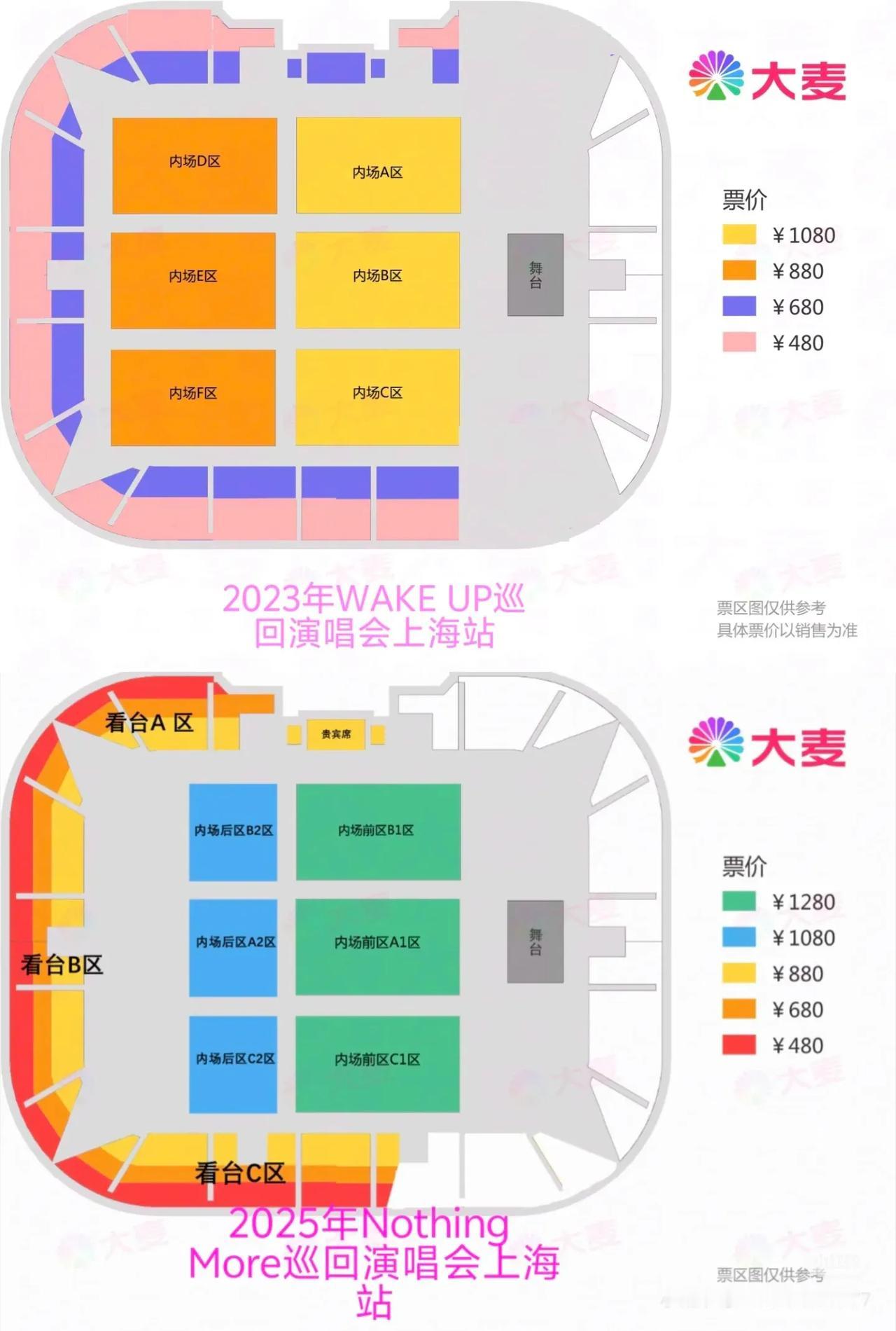 苏醒2023年-2025年同一个场馆开唱，只不过砍了区。
对比一下，明显内场少了