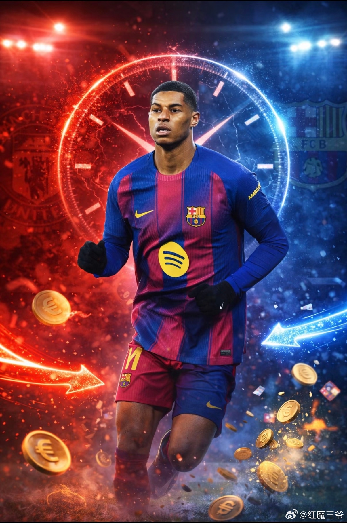 曼联  据曼联跟队记者报道，英超劲旅曼联与西甲豪门巴塞罗那正就球员拉什福德的未来