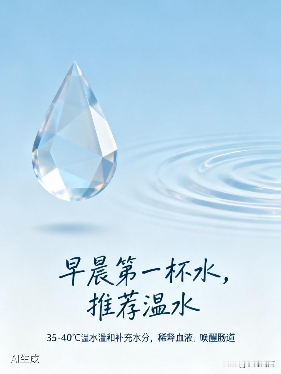 早晨起床,到底喝温水还是凉水?
早晨第一杯水，推荐温水。

经过一夜睡眠，人体处