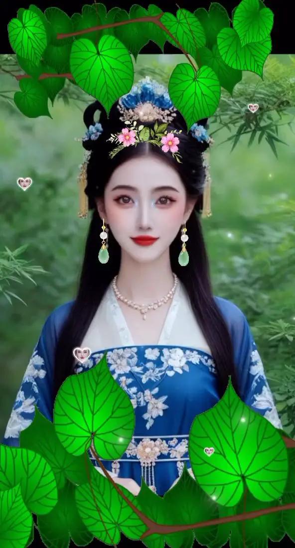 戴花环的姑娘。上热搜 古风 推广