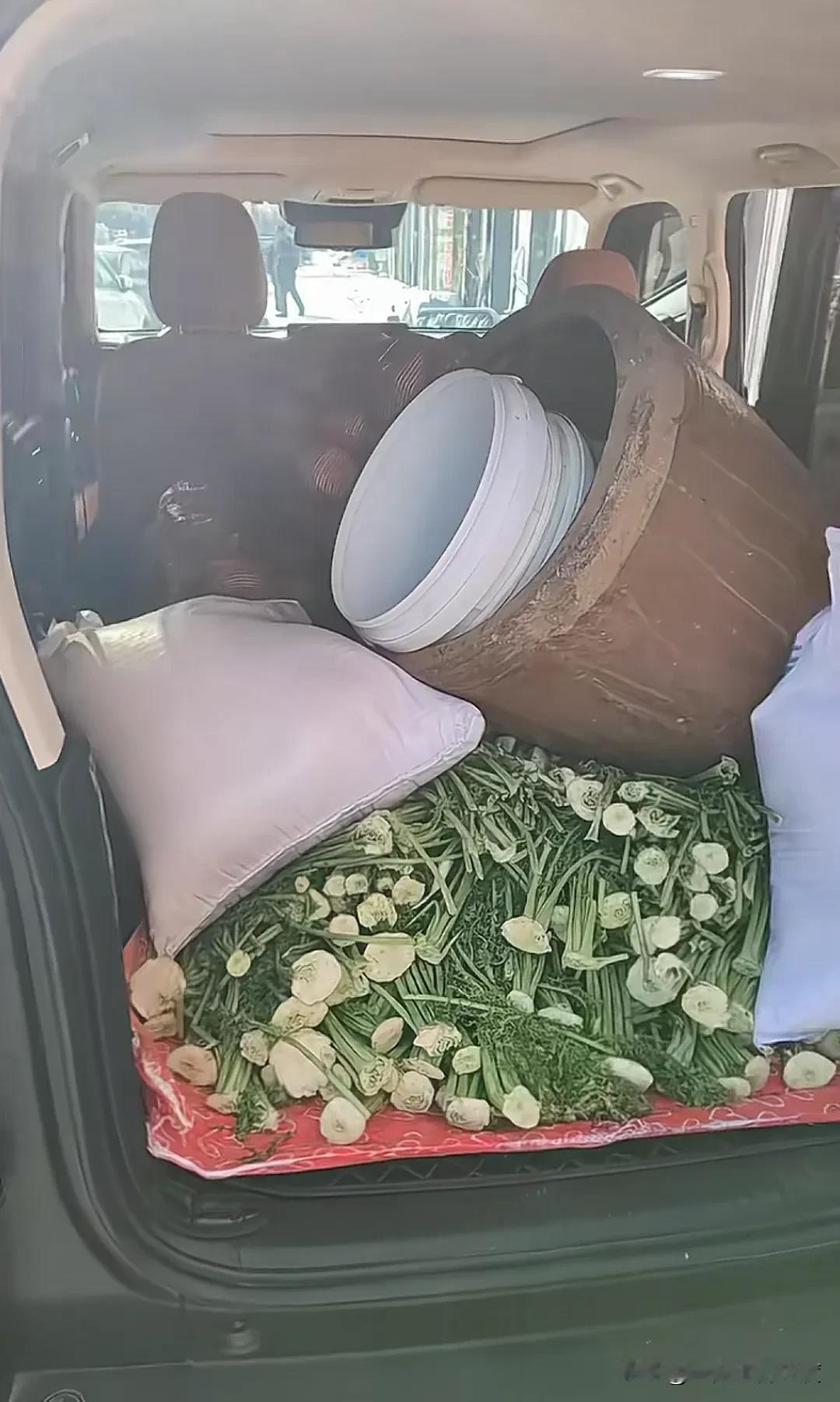 在东北，秋天囤菜的时候，不管你开的是什么豪车，是奔驰还是法拉利呀？只要能装下你就