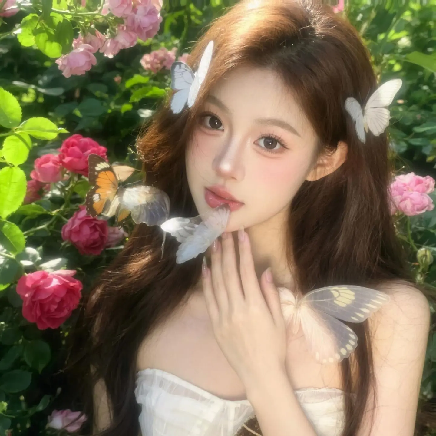 AI蝶舞花丛写真 写真照