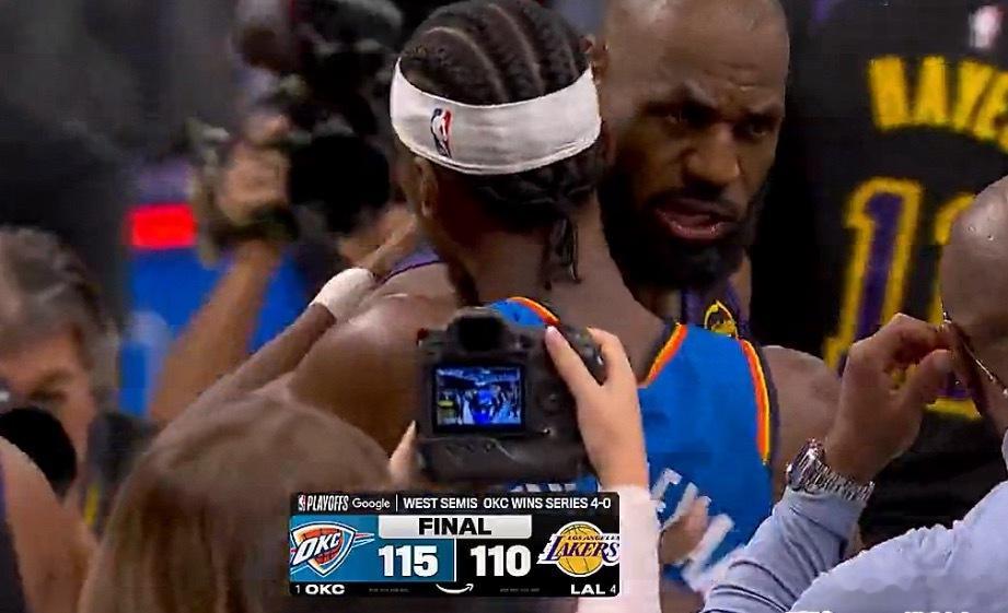 詹姆斯的第23个赛季结束，还会有第24个赛季吗？湖人vs雷霆nba季后赛