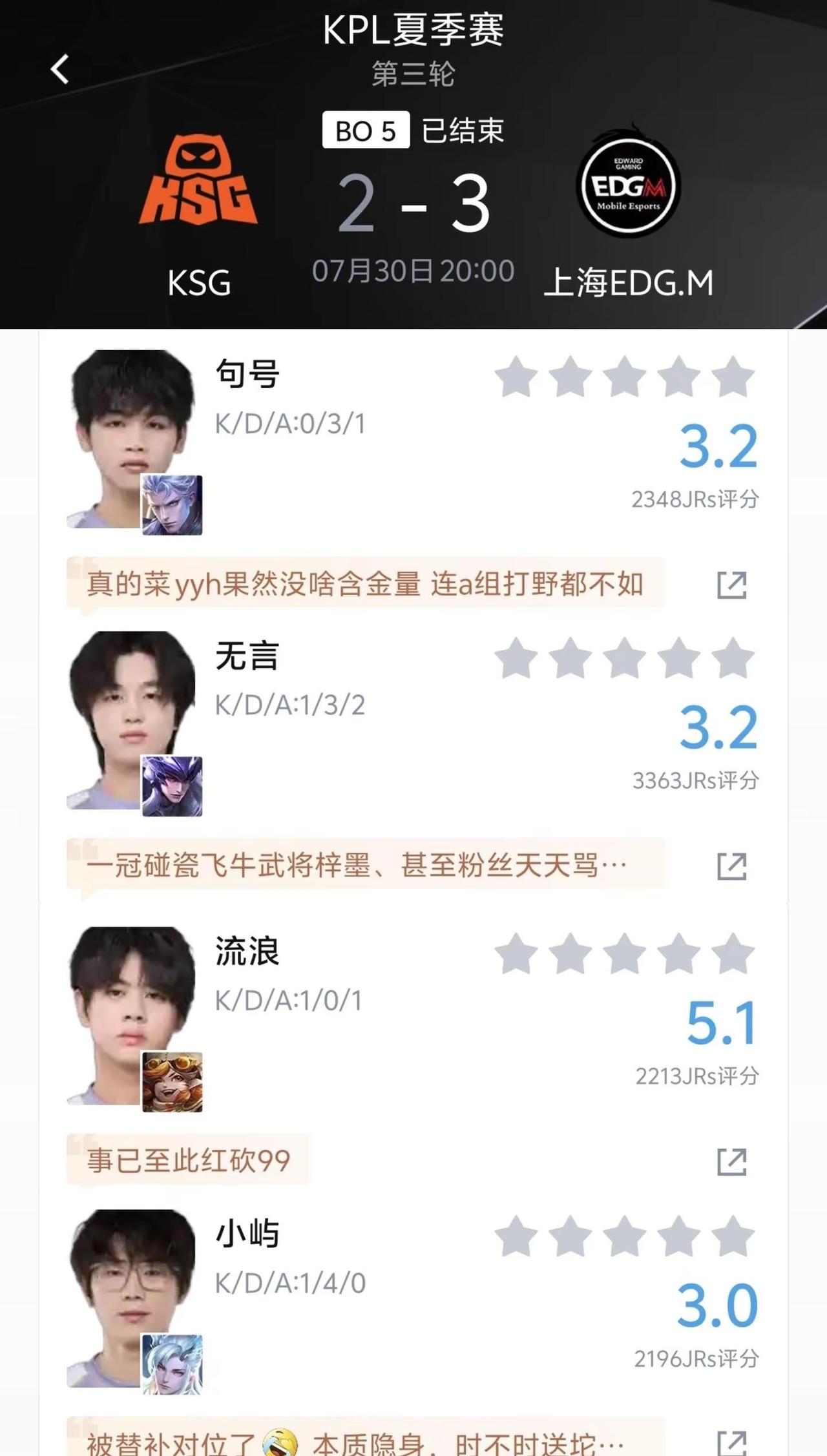 亚运会严选的含金量还在不断下降，KSG惨遭EDGM让二追三