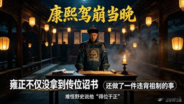 康 熙 驾 崩 当 晚，雍正不仅没拿到传位诏书，还做了一件违背祖制的事
