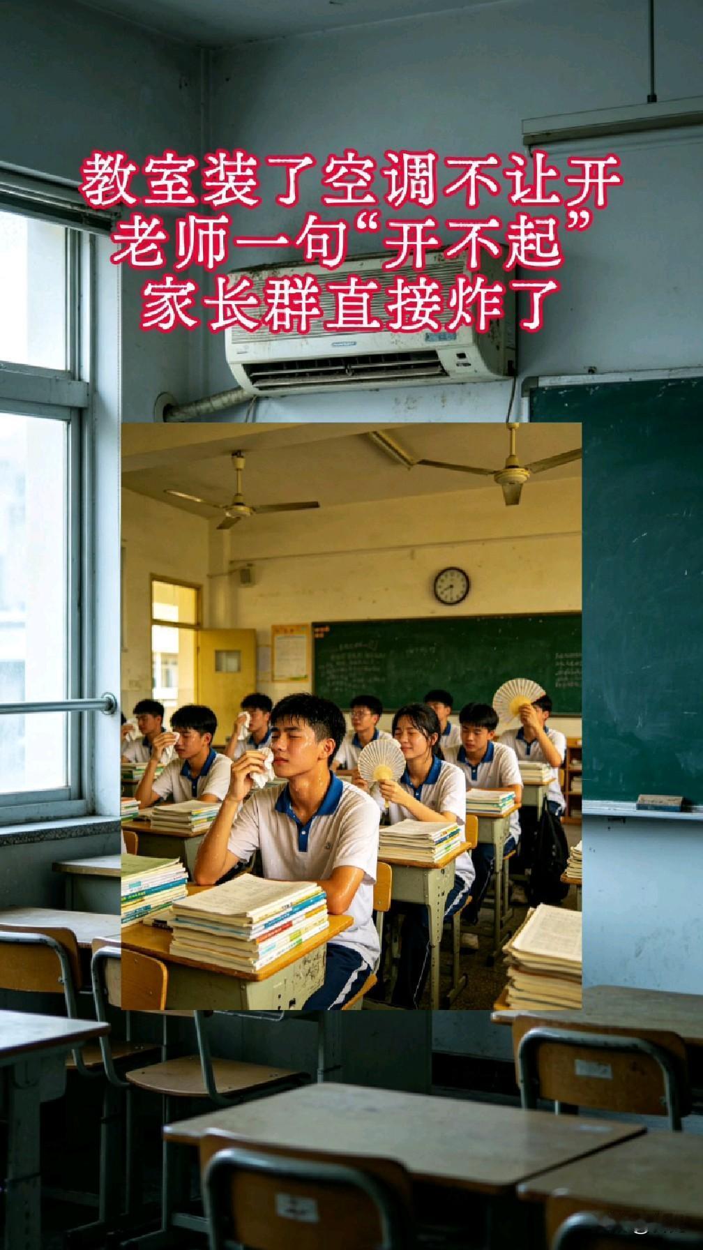 教室的空调是摆设，差得是电费吗？
  5月29日，广州花都区邝维煜纪念中学附属大