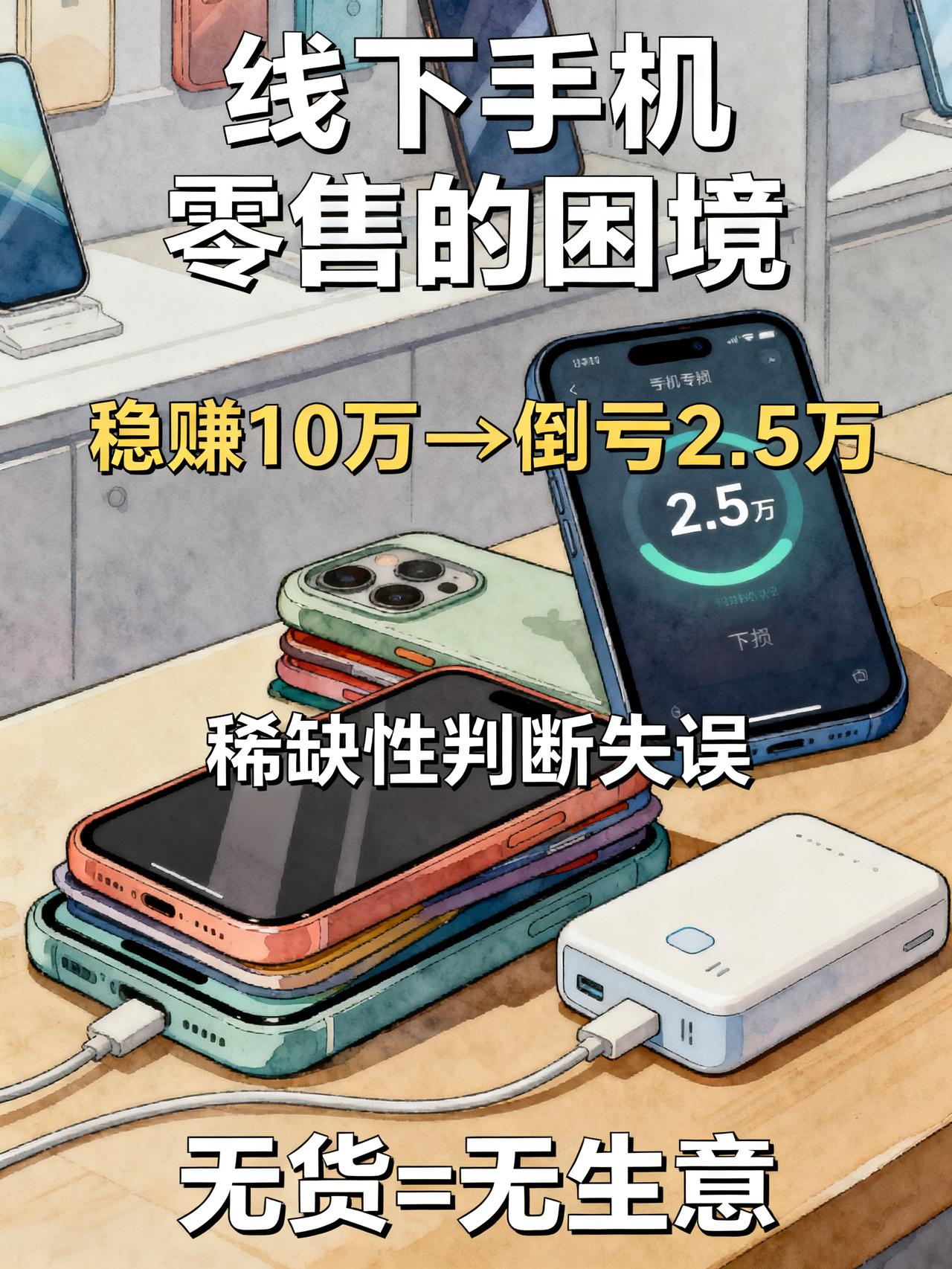 从赚10万到亏2.5万，只隔了几天
50台苹果新机压在手里，前一天还算着稳赚10