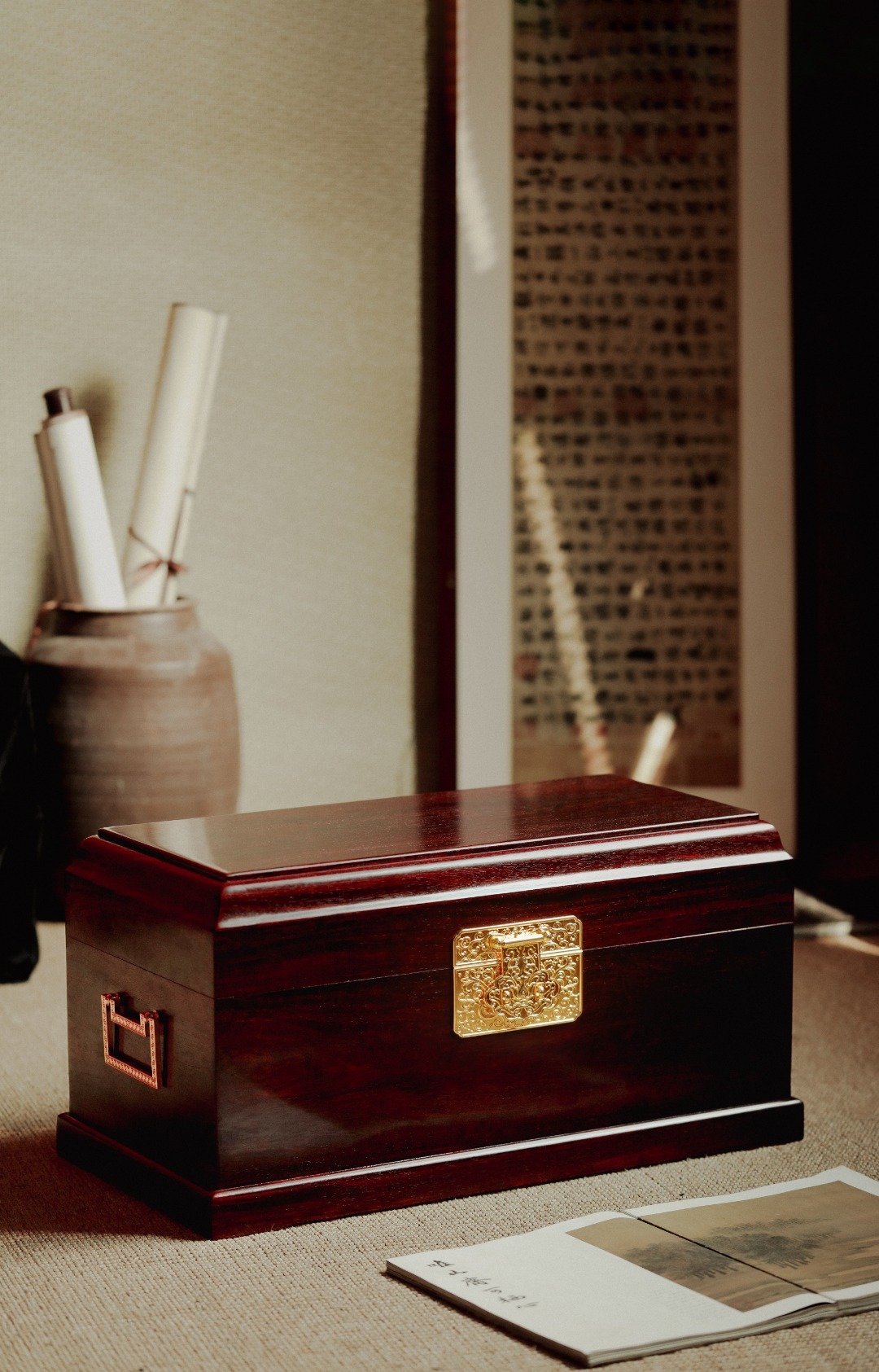 超大~‼️小叶紫檀 | 首饰盒  甄选优质老料独板一木制，二膘料全独板  四周厚