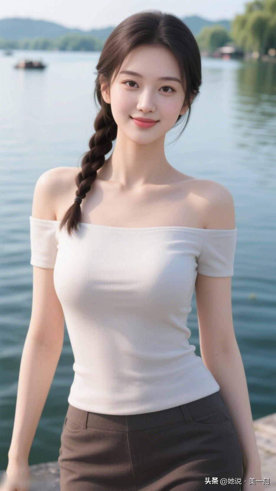 湖畔少女，清新自然，甜美笑容，阳光明媚。为什么有些女孩子很有气质呢?