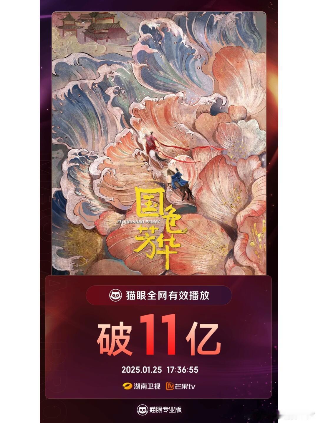 杨紫《国色芳华》全网有效播放量破11亿！基本两天一亿的节奏！杨紫太牛了！ 